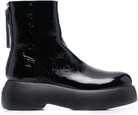 AGL platform ankle boots Black