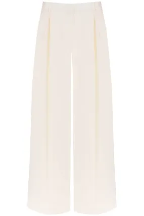 Alexander Mcqueen Double Pleated Palazzo Pants With   White