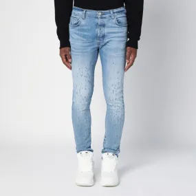 AMIRI Light Blue Distressed Skinny Jeans