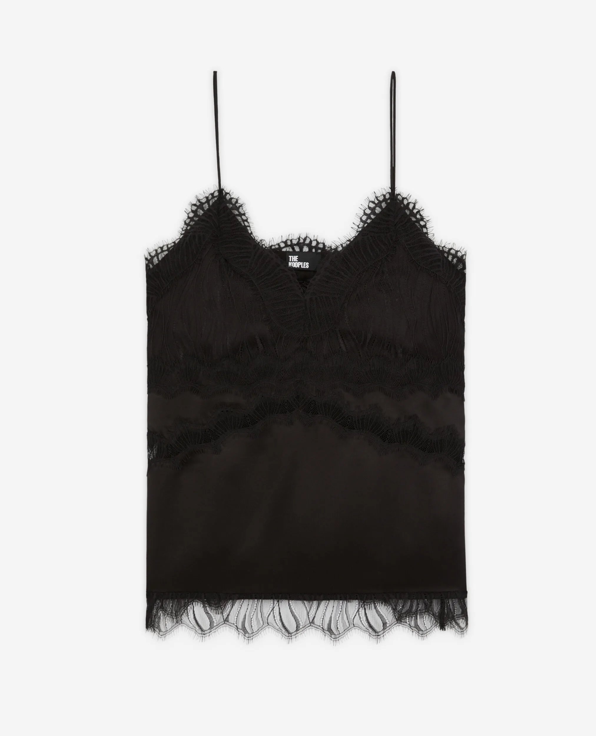 Black camisole with lace details