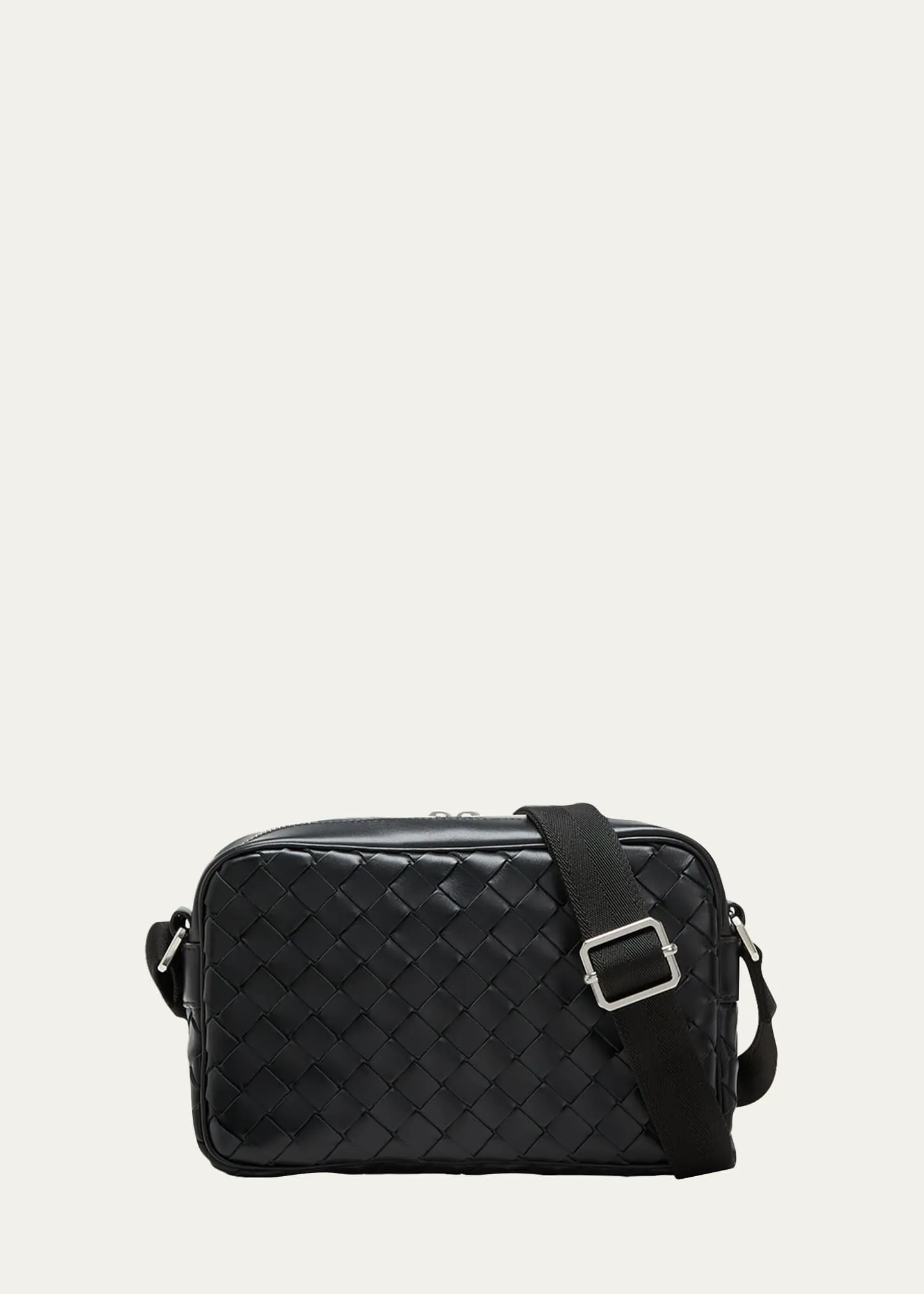 Bottega Veneta Men's Leather Intrecciato Crossbody Camera Bag