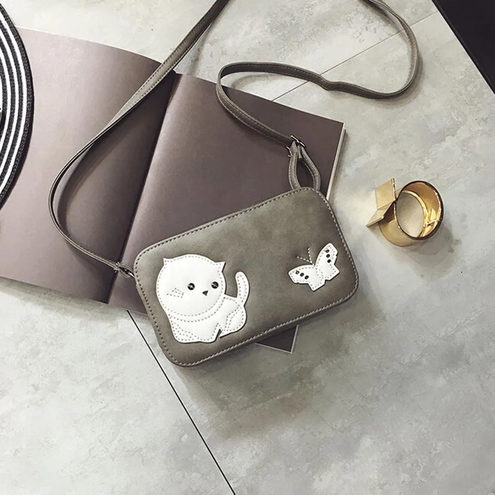 butterfly Cat Pattern butterfly women's hbags Leather crossbody Shoulder Bag for girls Small party Clutch