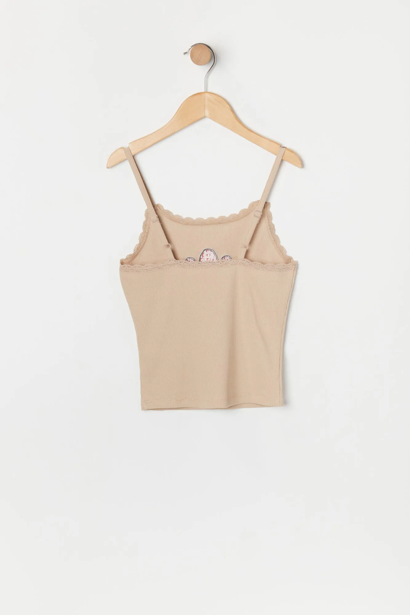 Camisole avec motif brodé Champignon et liséré de dentelle pour fille