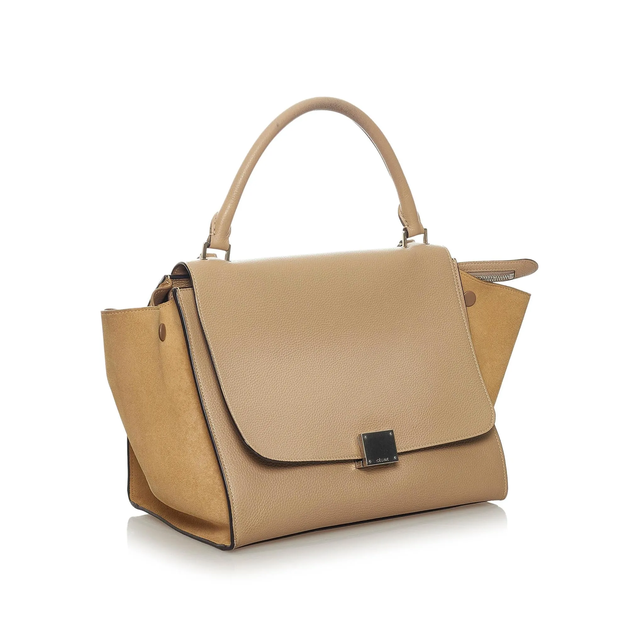 Celine Trapeze Leather Satchel (SHG-29262)