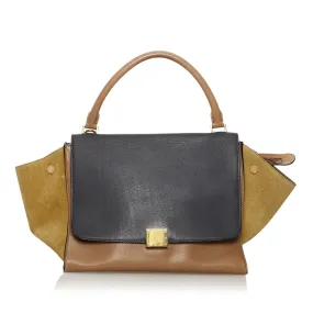 Celine Trapeze Leather Satchel (SHG-31483)