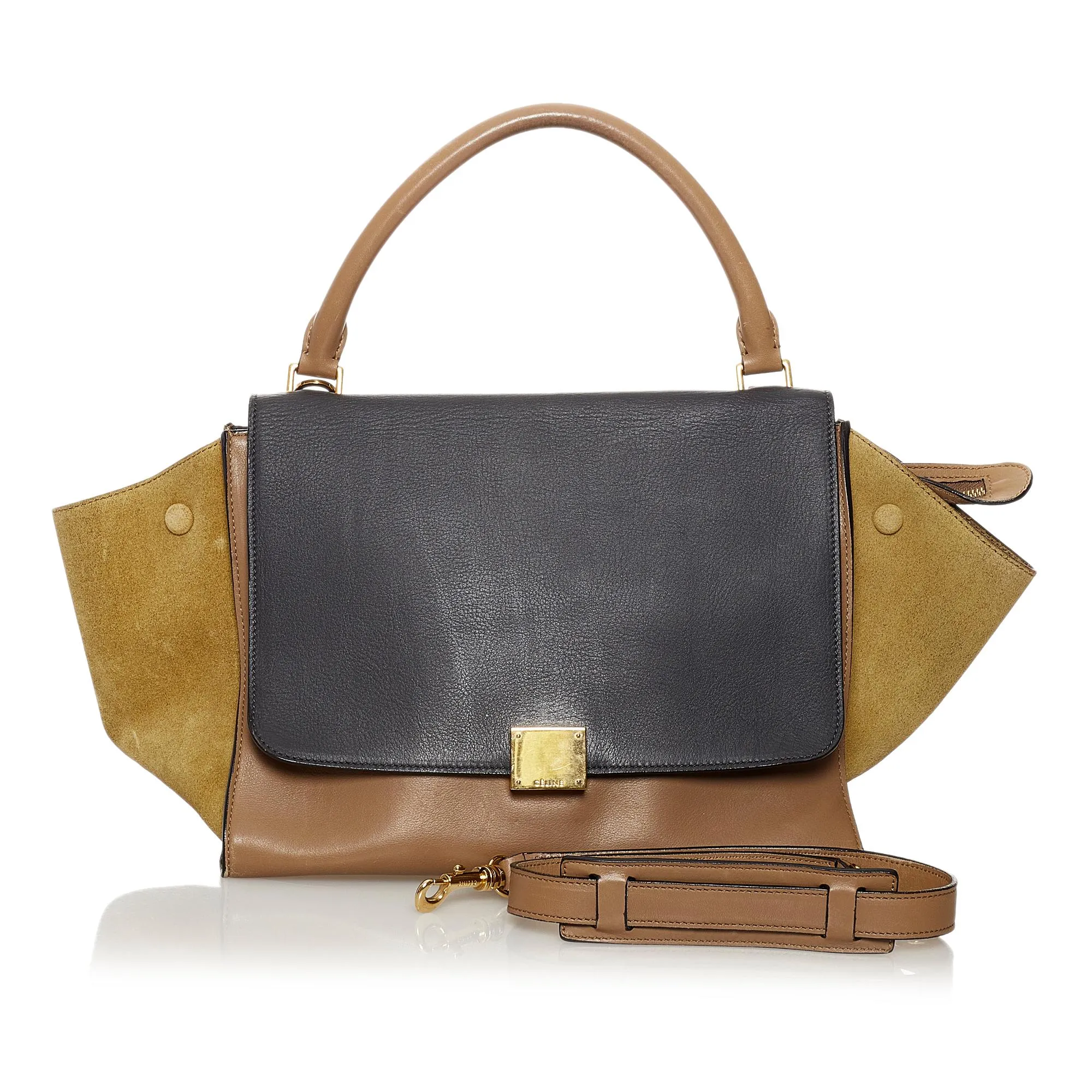 Celine Trapeze Leather Satchel (SHG-31483)