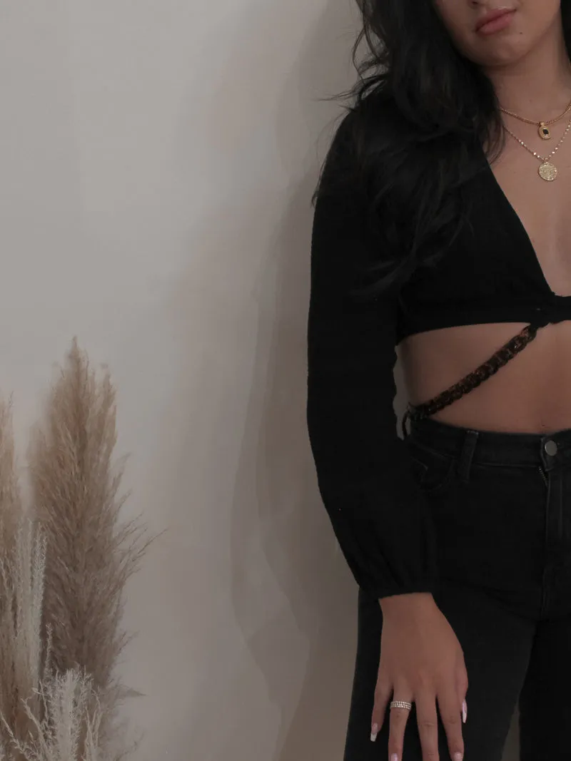 CHAINED TO YOU CROP TOP