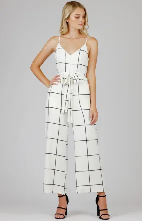 Checkered Singlet Strap Jumpsuit (AJP911B)