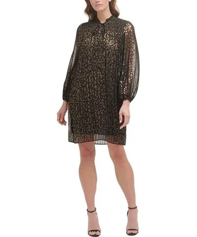 DKNY Petites Womens Animal Print Mini Mini Dress