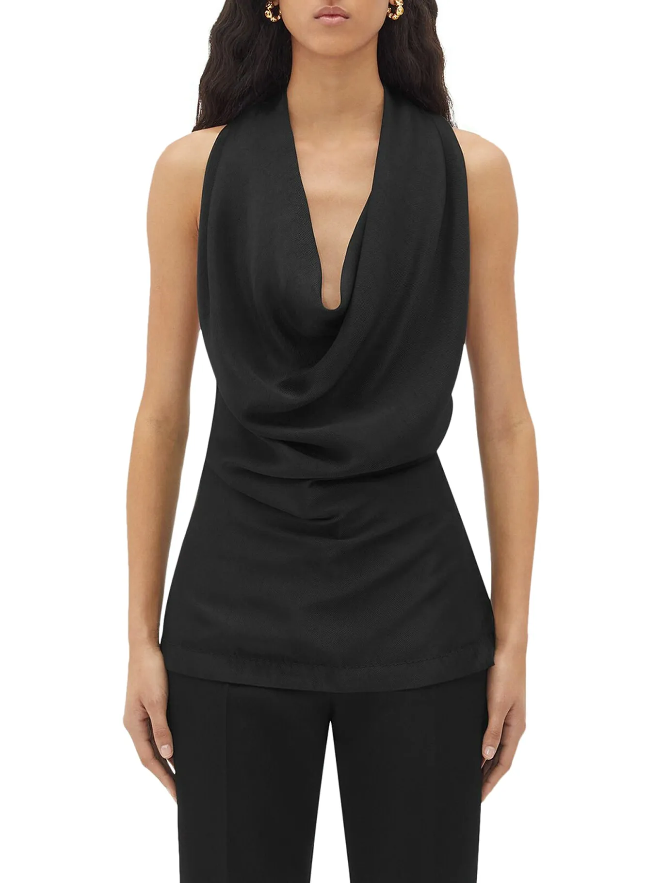 Draped top in fluid viscose