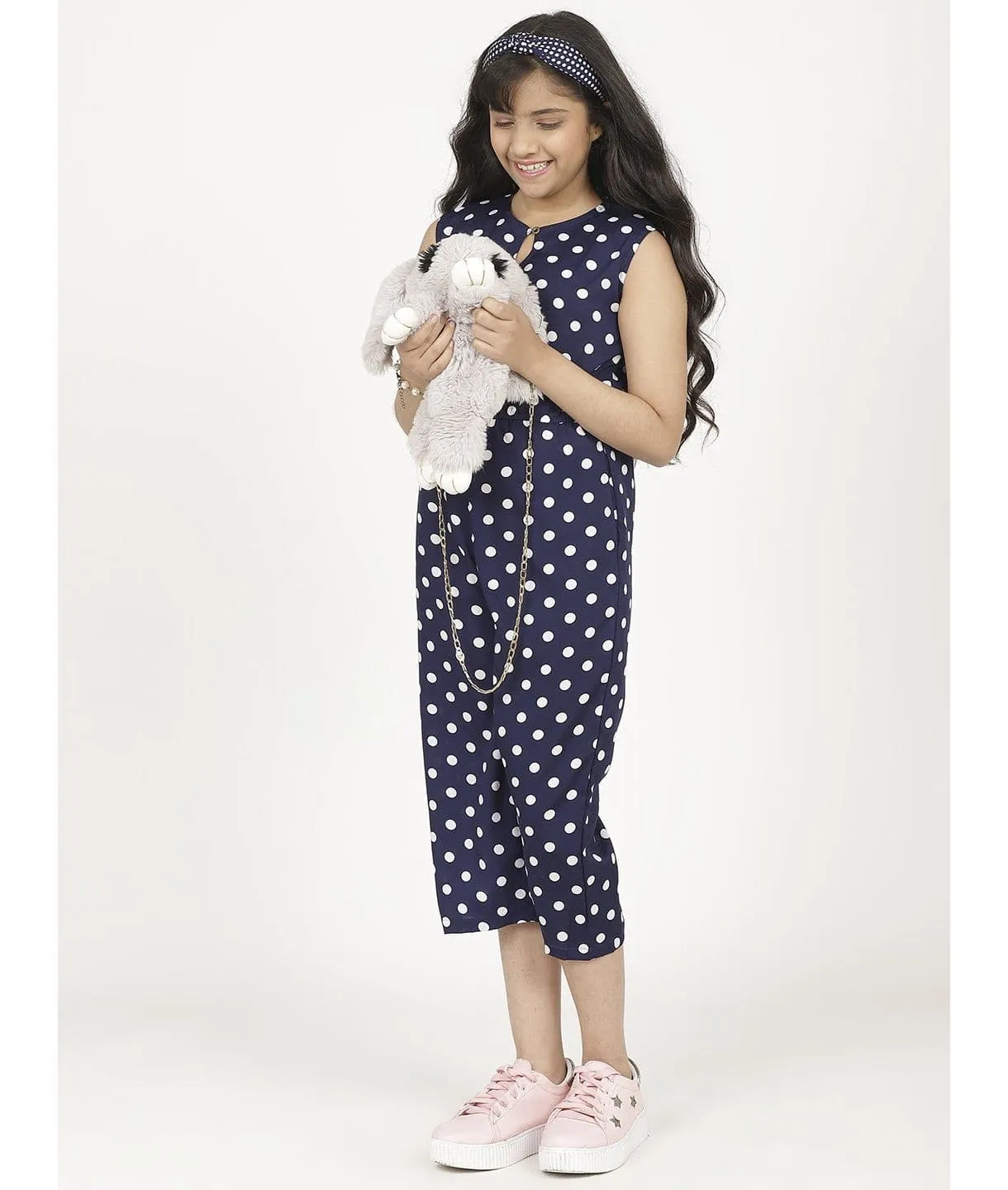 Elasticated Key-hole Jumpsuit for Girls