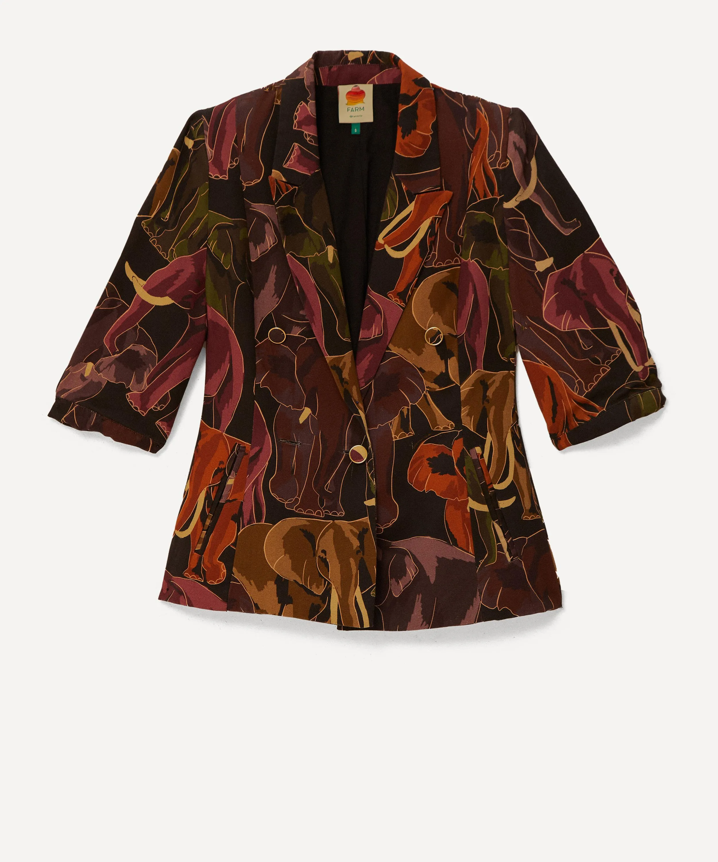 Elephants Brown Short Sleeve Blazer