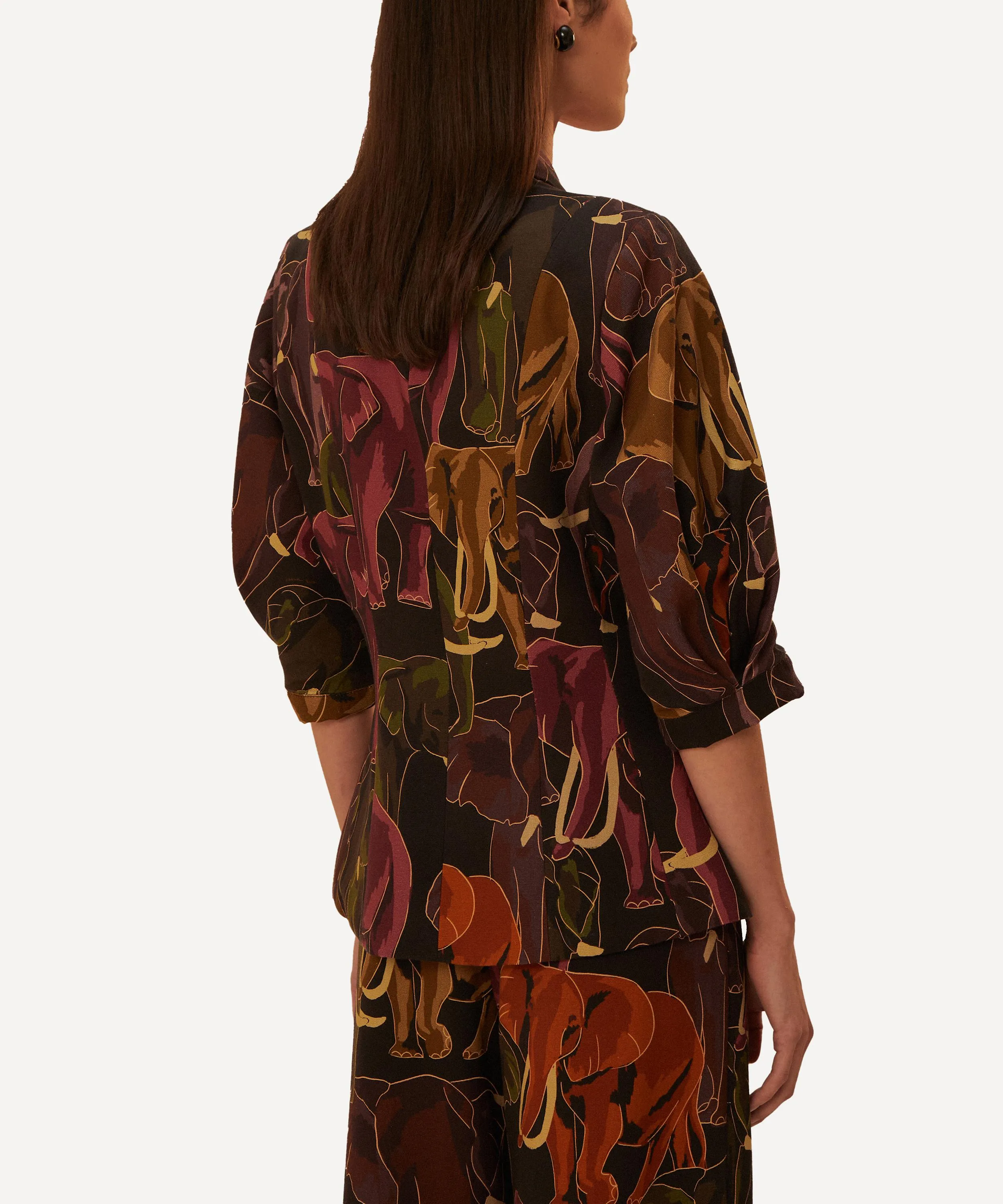 Elephants Brown Short Sleeve Blazer