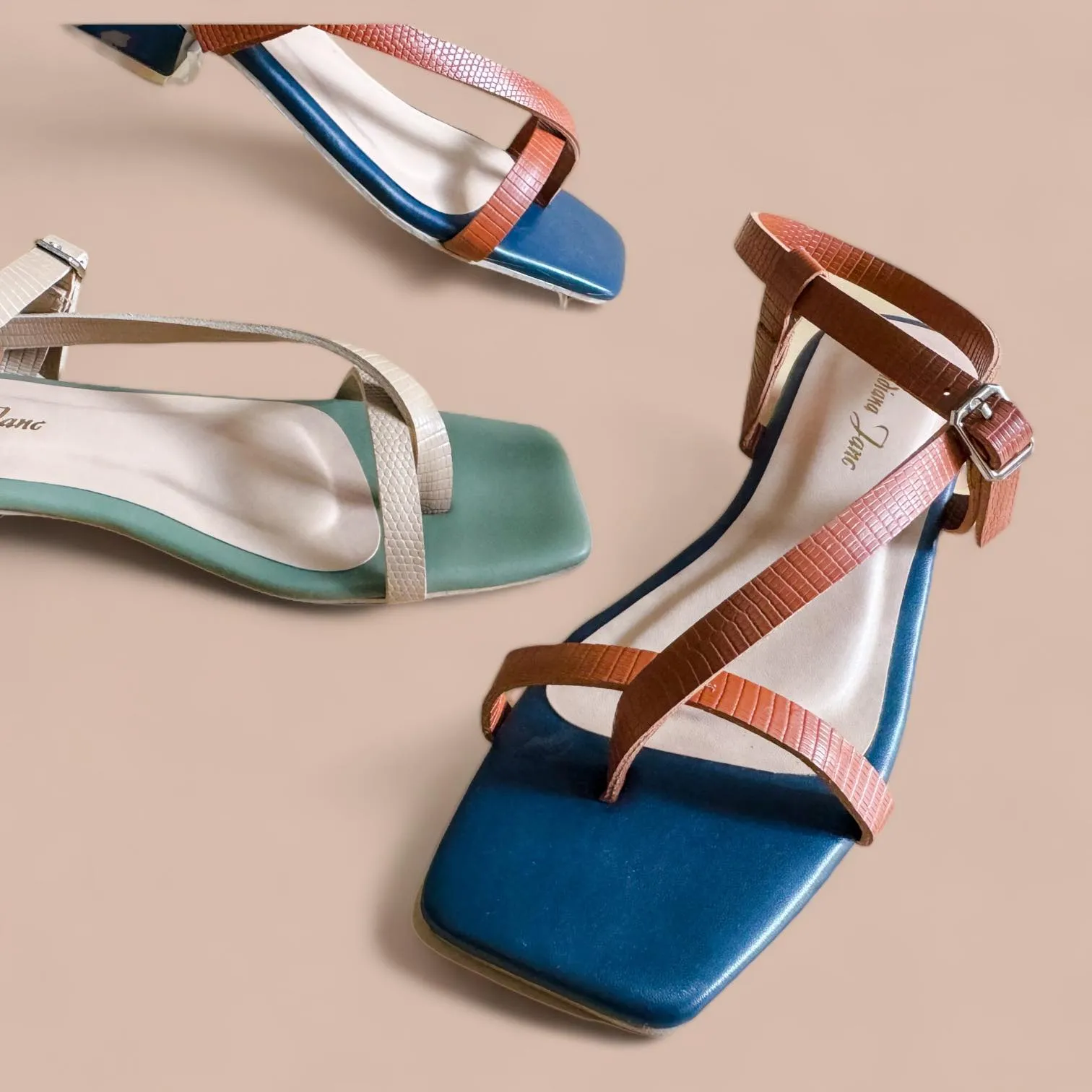 ELLERY Two Tone Strappy 1 Heels Sandals