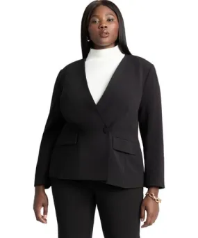 Eloquii Women's The 365 Semi Stretch Double Breast Collarless Blazer