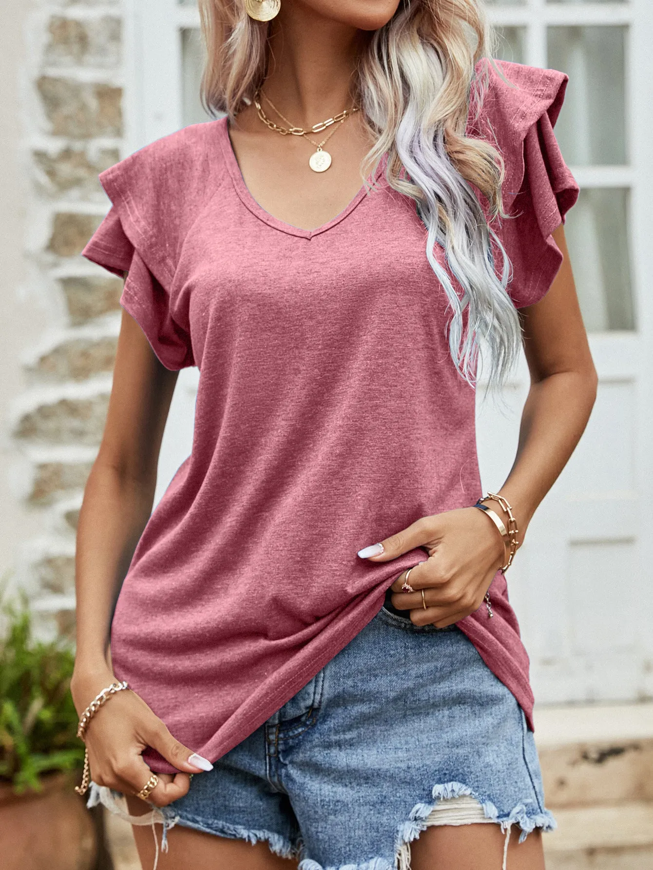 Falling for Flutter Sleeve Tee