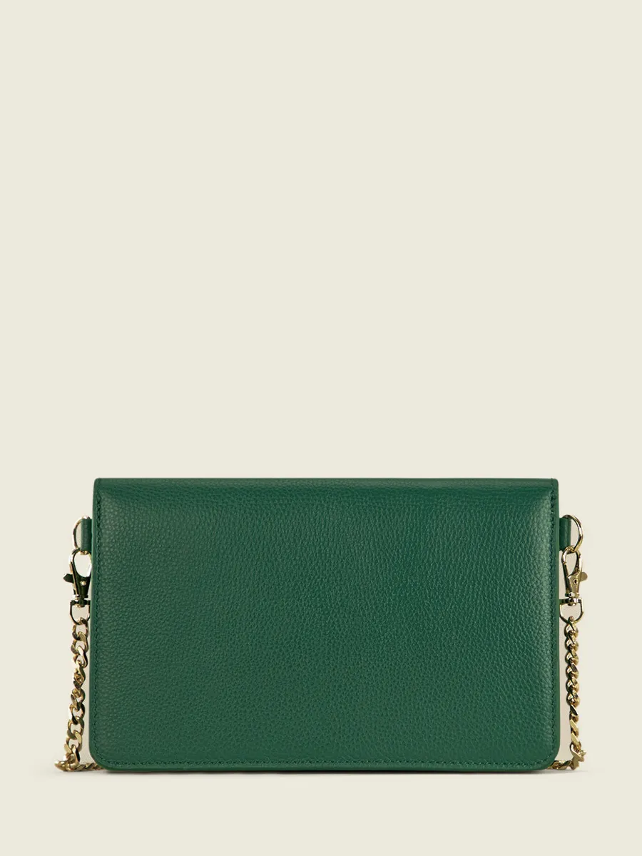 Green Leather Clutch Bag for Women - Bertille Azur Imperial Green | PAUL MARIUS