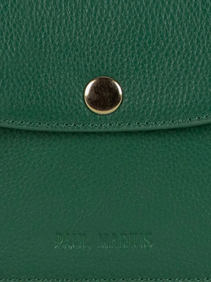 Green Leather Clutch Bag for Women - Bertille Azur Imperial Green | PAUL MARIUS