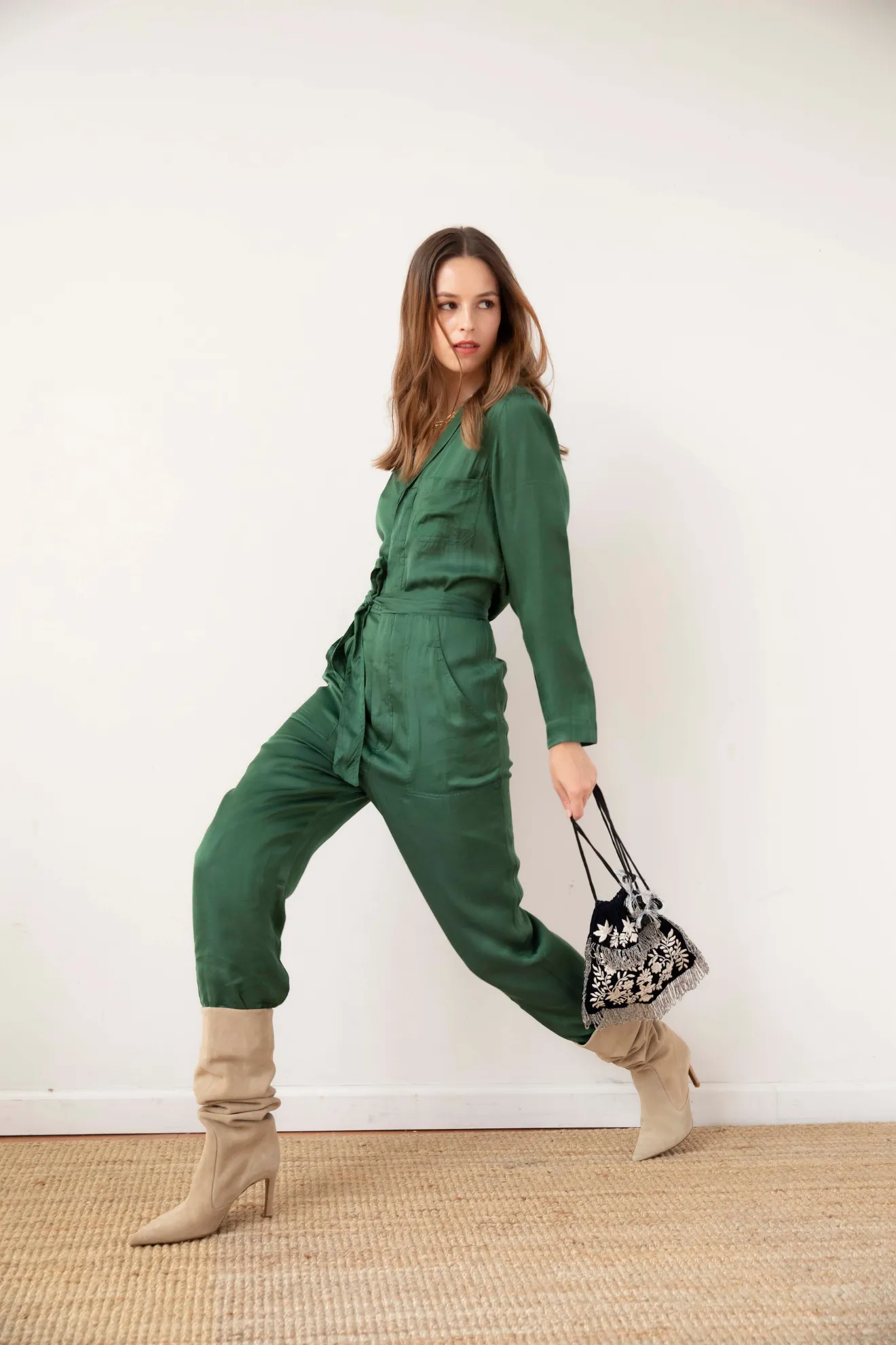 Guadalupe Lydia Jumpsuit in Green