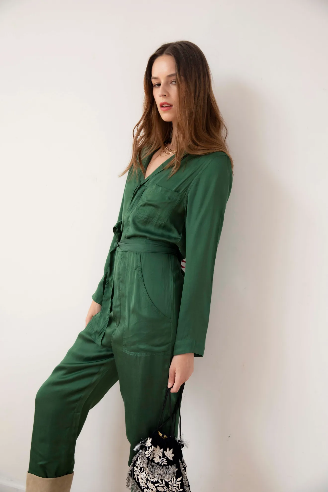 Guadalupe Lydia Jumpsuit in Green