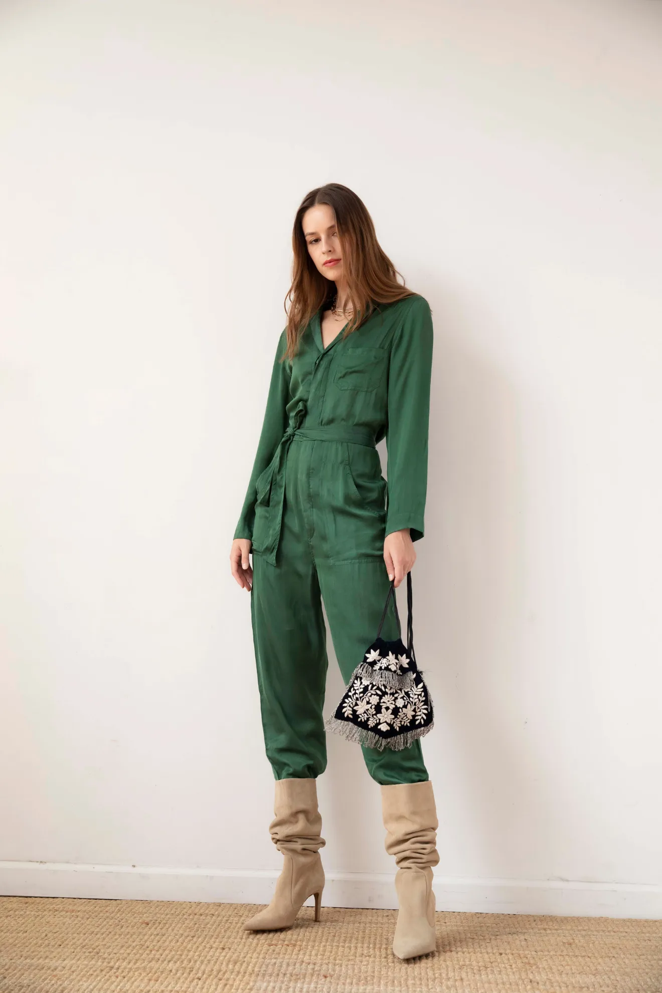 Guadalupe Lydia Jumpsuit in Green