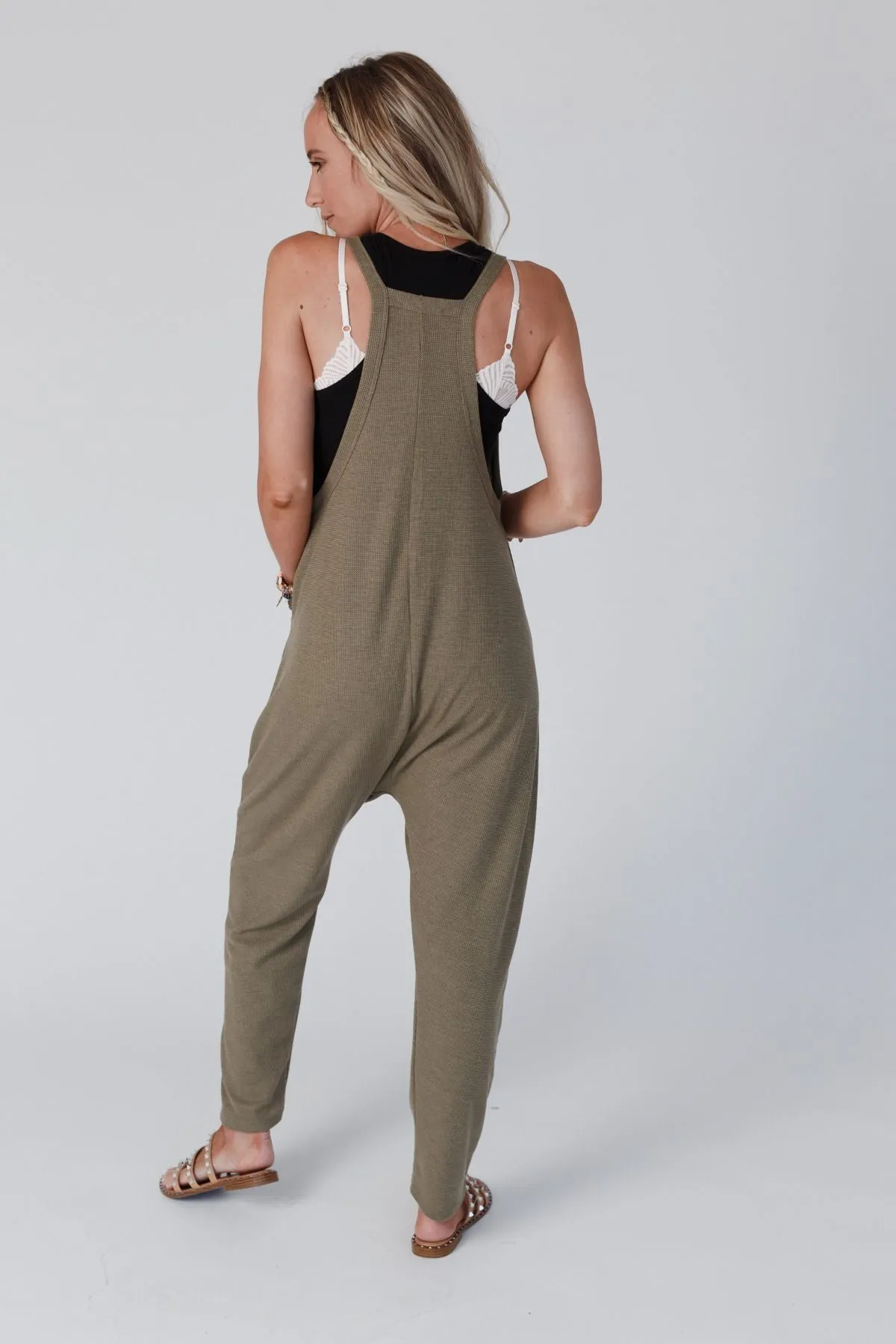 Hot Shot Harem Jumpsuit - Olive