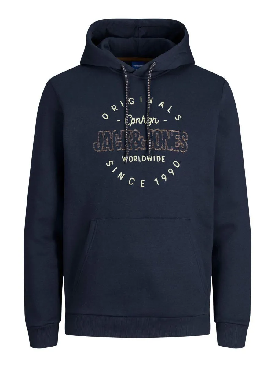 Jack & Jones Structure Hooded Sweatshirts Navy Blazer