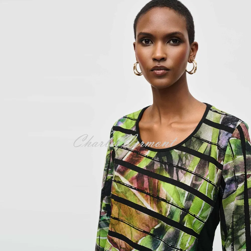 Joseph Ribkoff Abstract Print Tunic Top With Asymmetric Hem - Style 243112