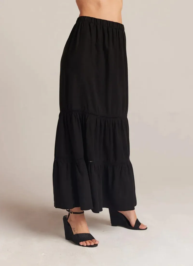 Ladder Trim Maxi Skirt