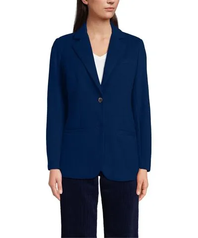 Lands' End Women's Brushed Ponte Traditional Blazer