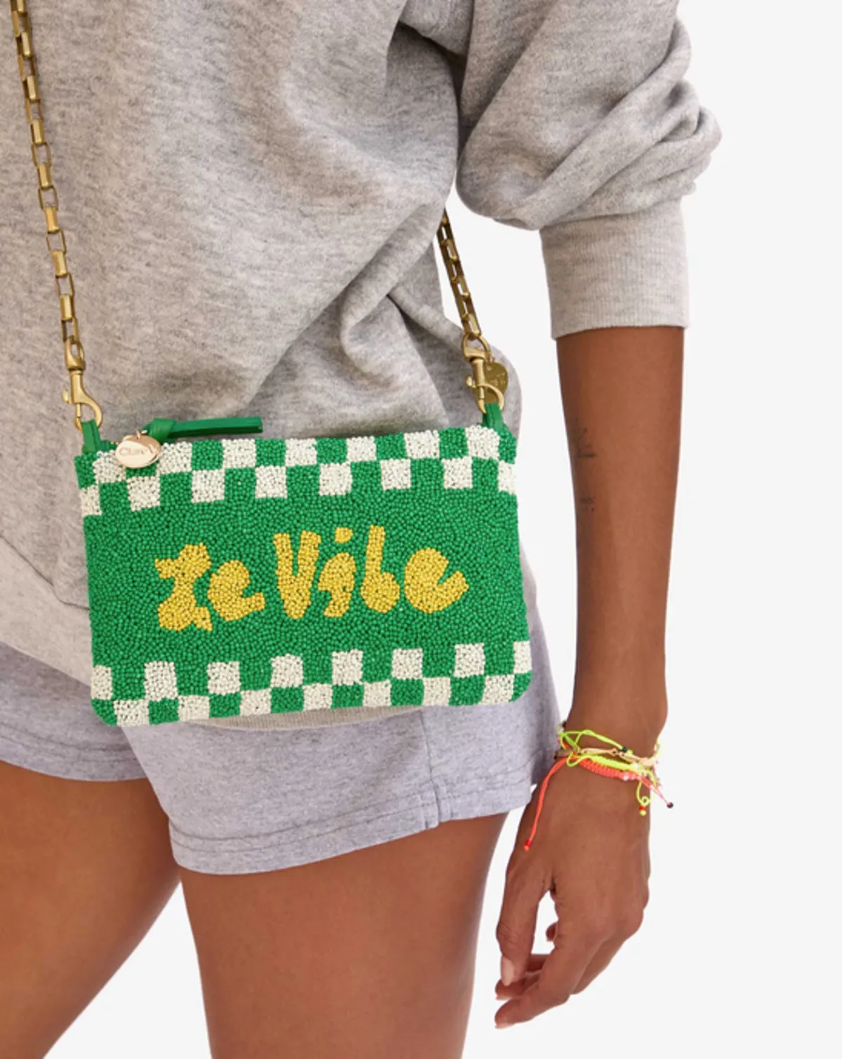 Le Vibe Wallet Clutch - Green/Yellow Multi