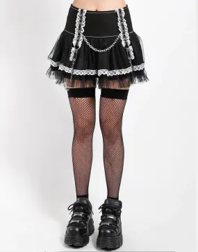 Lolita Lace Tutu Skirt-blk/whit