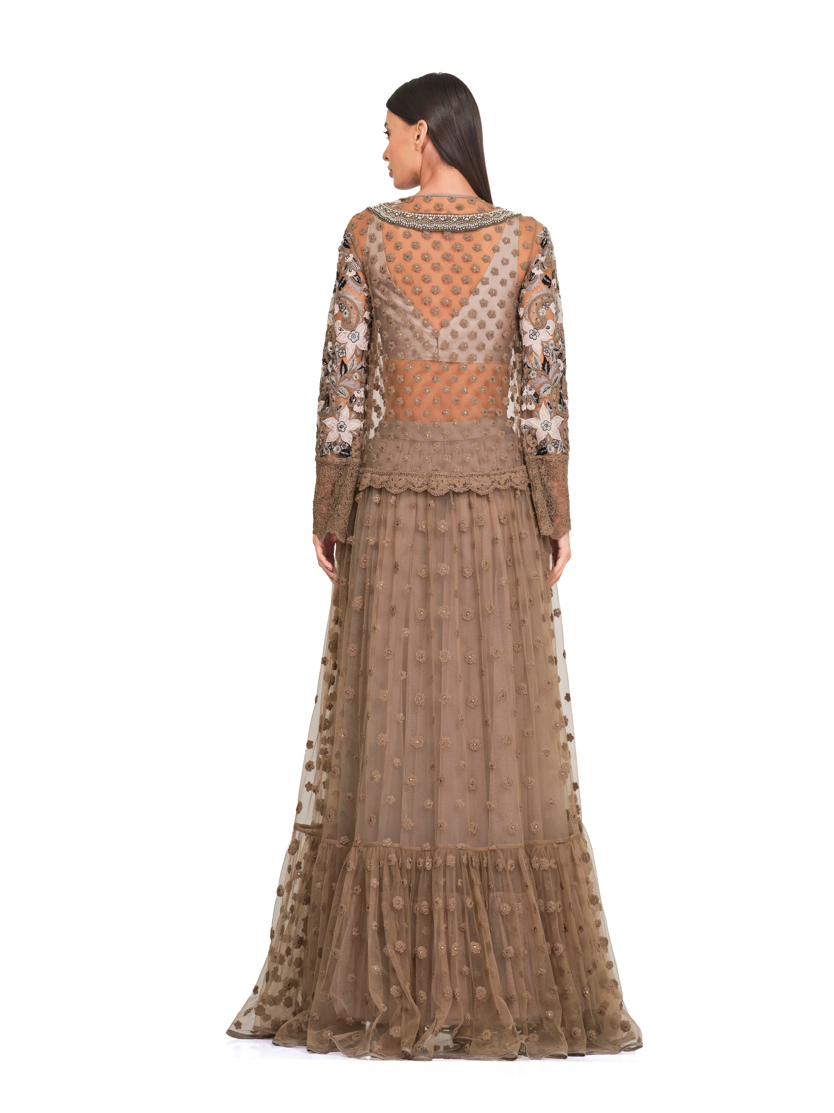 Long Tunic with Patchwork Embroidery & Lightly Embellished Neckline