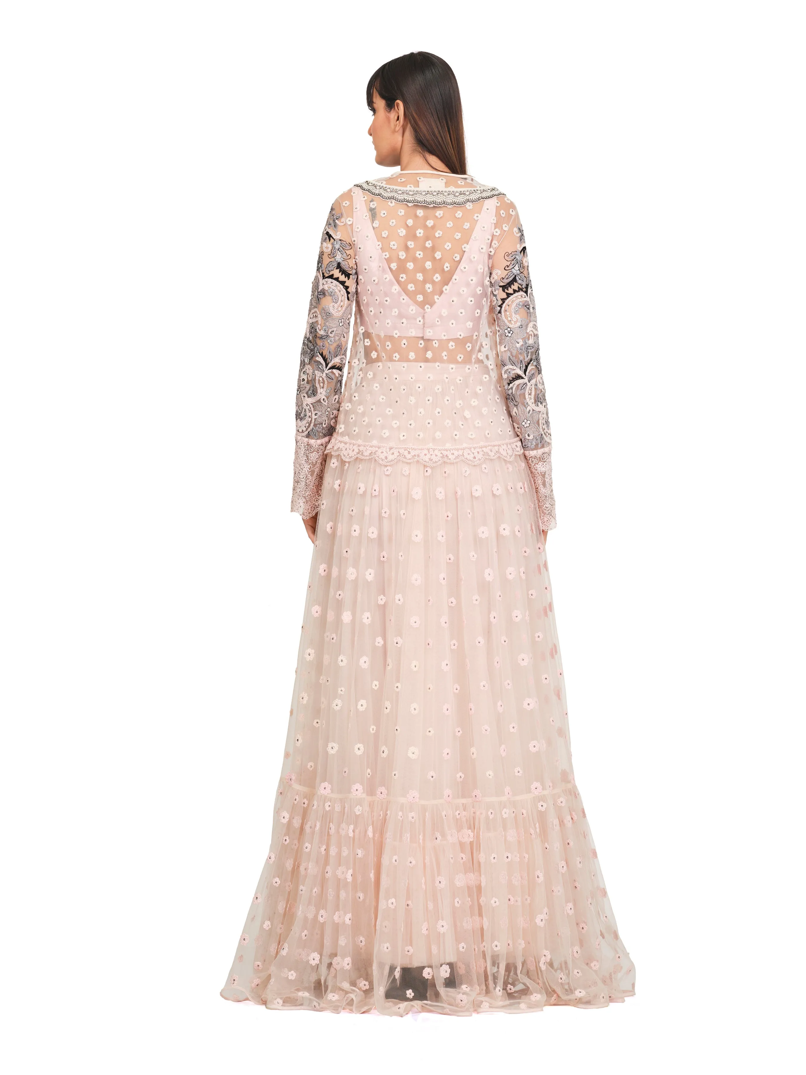 Long Tunic with Patchwork Embroidery & Lightly Embellished Neckline