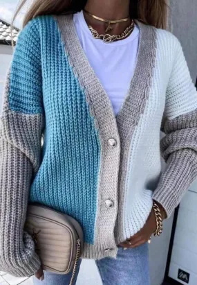 Lucille  Colour Block Knitted Cardigan