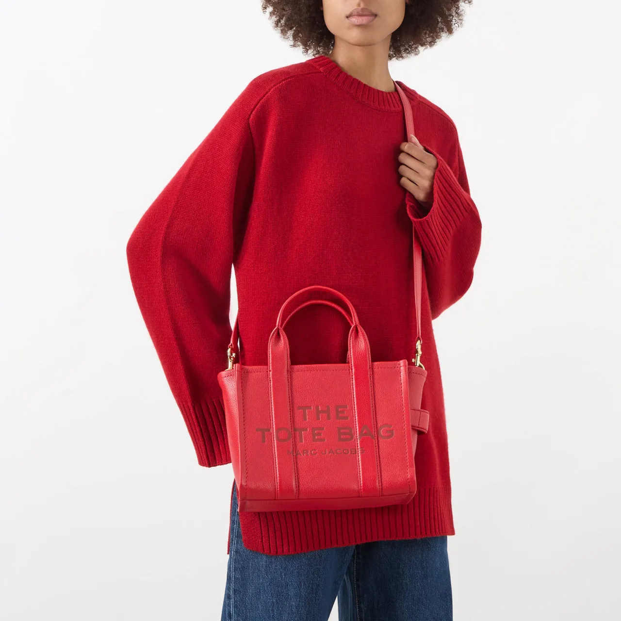 MARC JACOBS The Leather Small Tote Bag - True Red