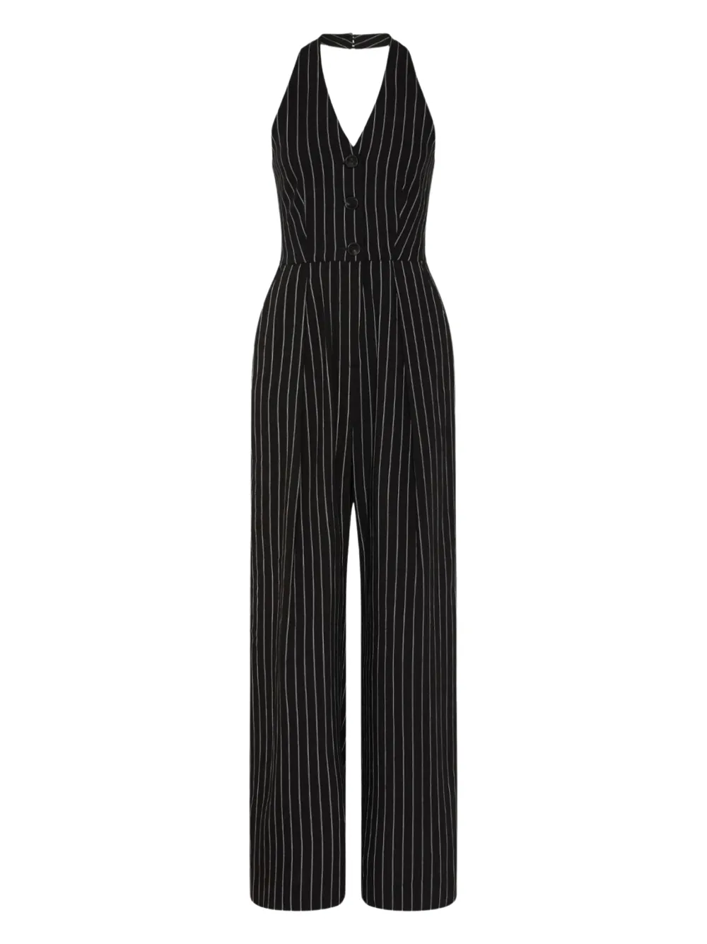 Marella Amanda Pinstripe Halter Jumpsuit in Black