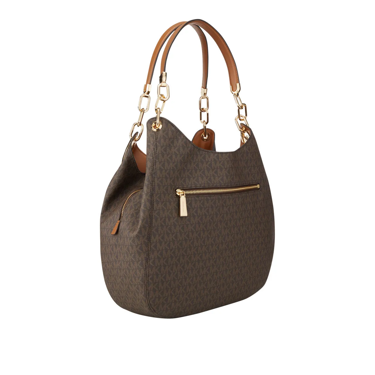 MICHAEL MICHAEL KORS Lillie Large Chain Tote - Brown Acorn