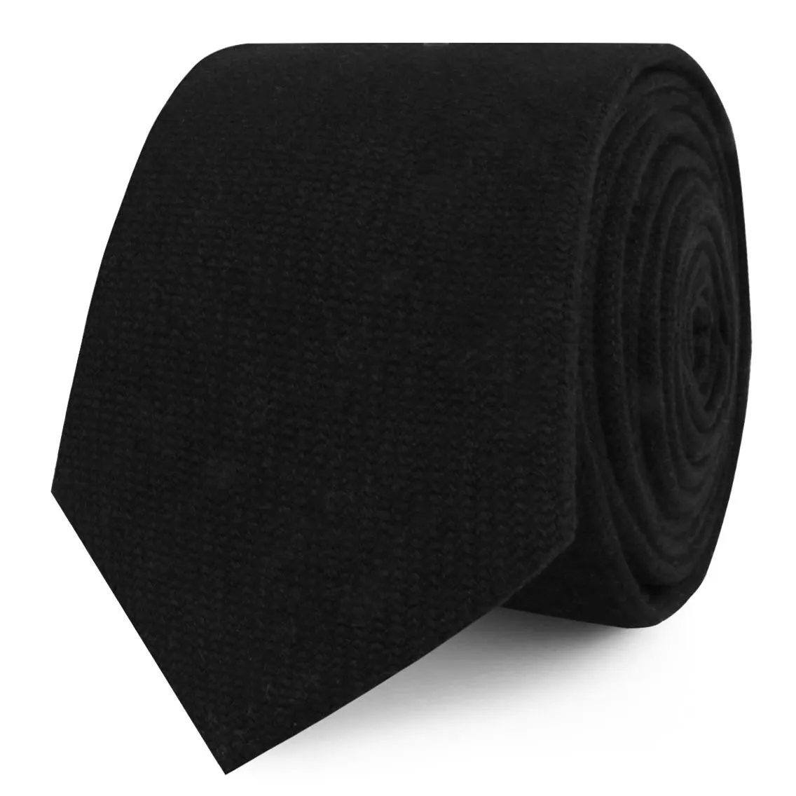 Montego Black Linen Skinny Tie