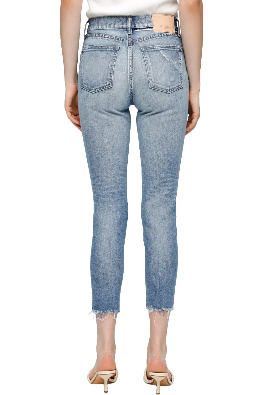 Moussy Denim Hammond High Rise Skinny Jean in Light Blue