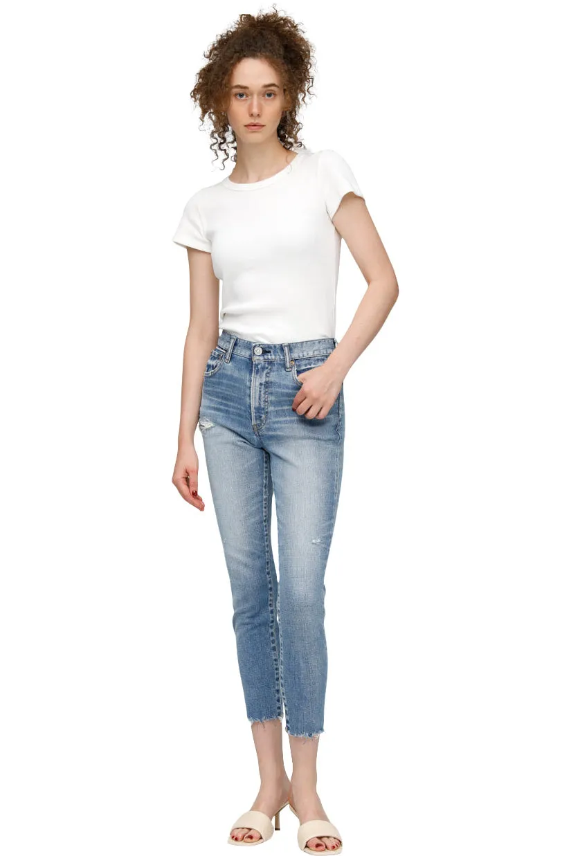 Moussy Denim Hammond High Rise Skinny Jean in Light Blue