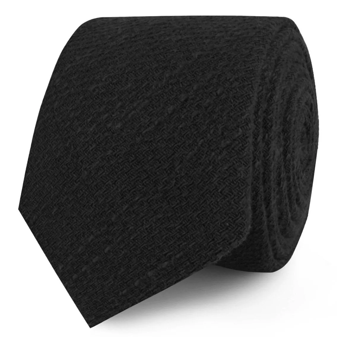 Mr Martin Black Linen Skinny Tie