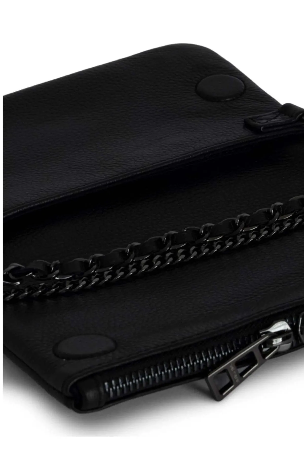 Nano Wings Grained Leather Clutch - Rock