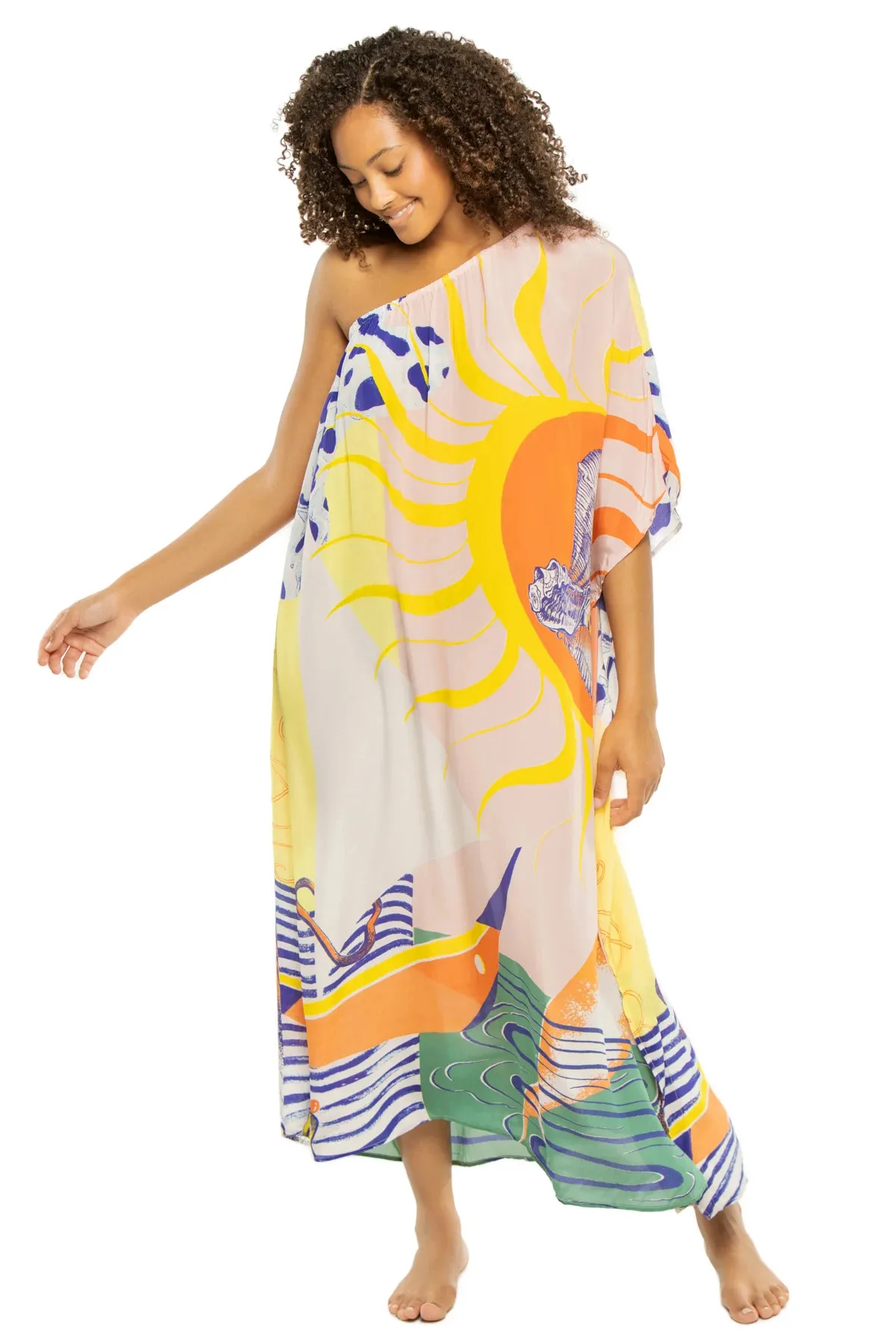 Naviago Asymmetrical Maxi Dress