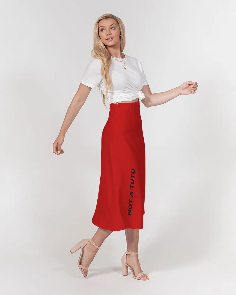 NOT A TUTU STILL DOLLY RED Women's A-Line Midi Skirt