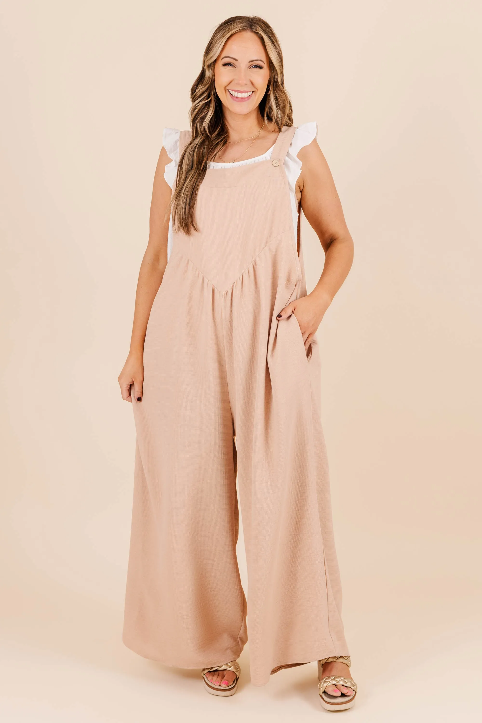 Only Clear Skies Jumpsuit, Taupe