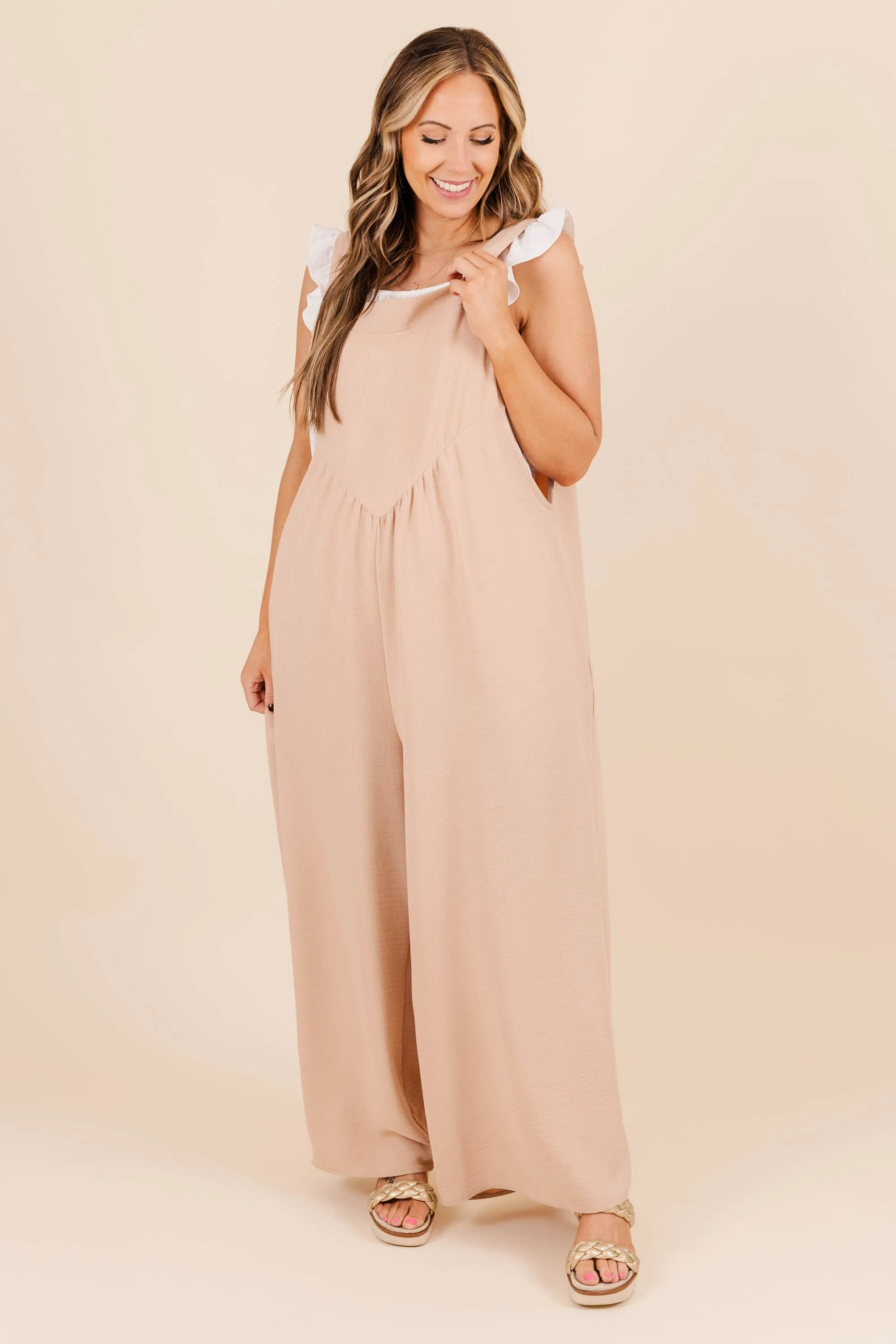 Only Clear Skies Jumpsuit, Taupe