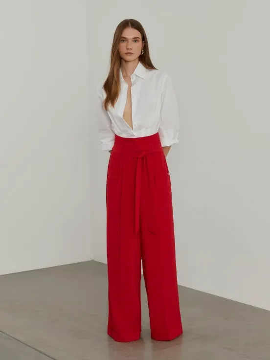 Palazzo pants with belt