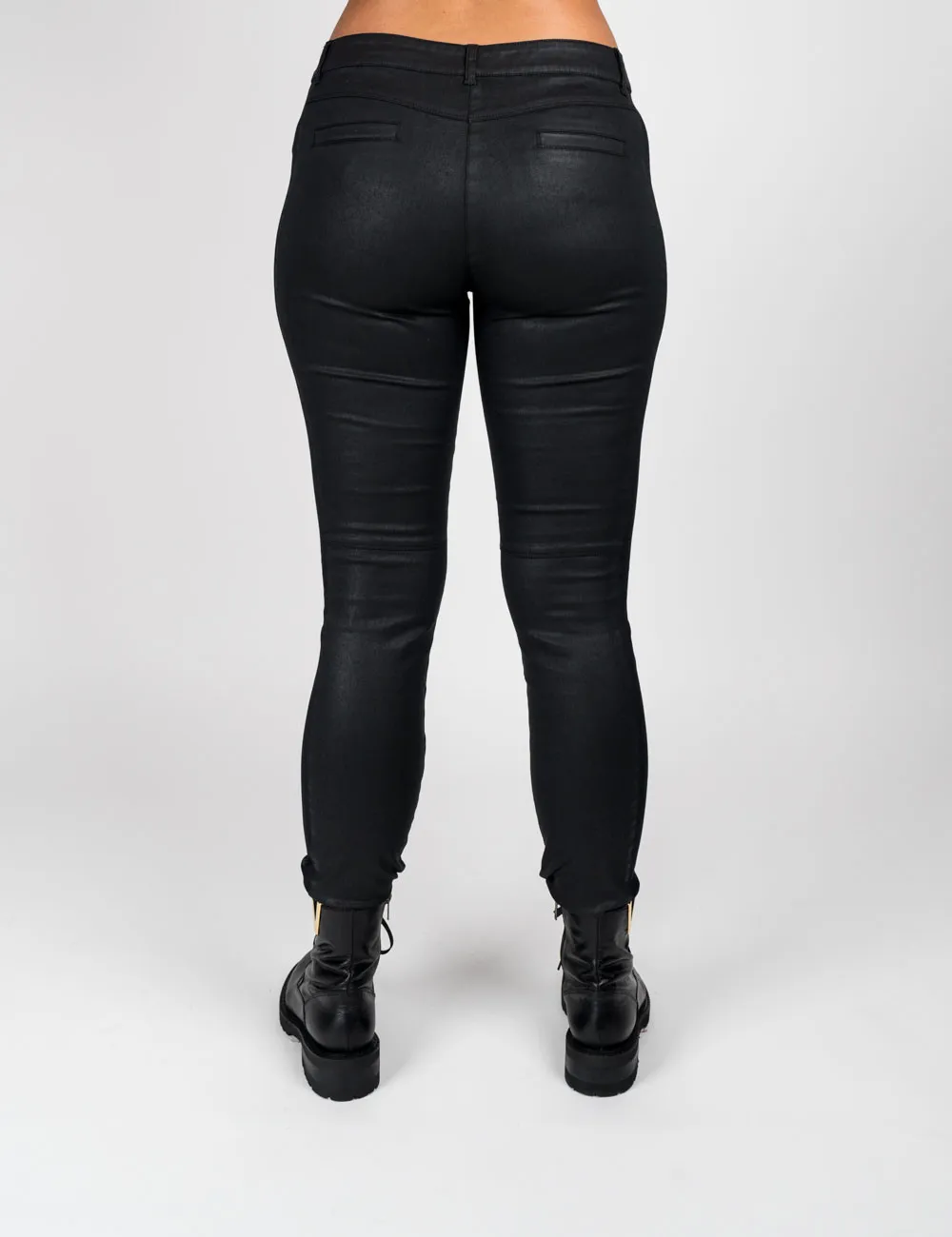 Pennyblack - Pantaloni skinny in raso spalmato nero