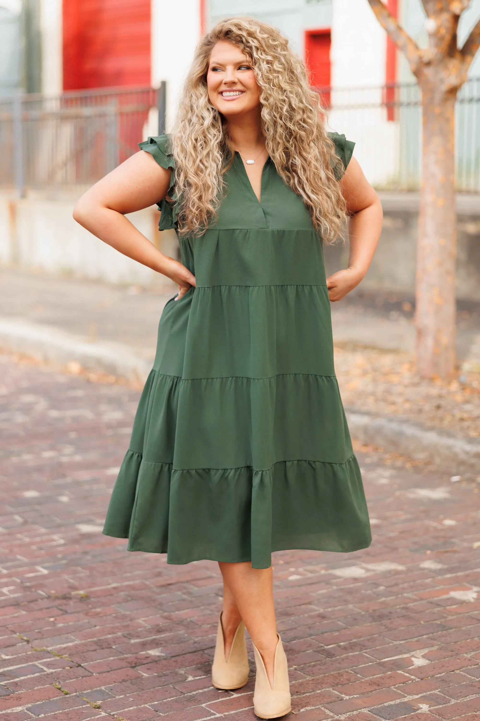 Play Time Dress, Olive